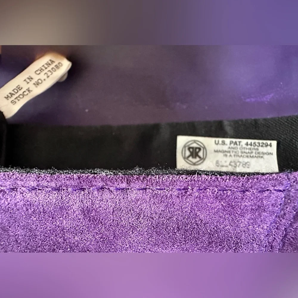 Laura Scott Deep Purple Suede Clutch with Suede Tassel- Vintage 1990’s